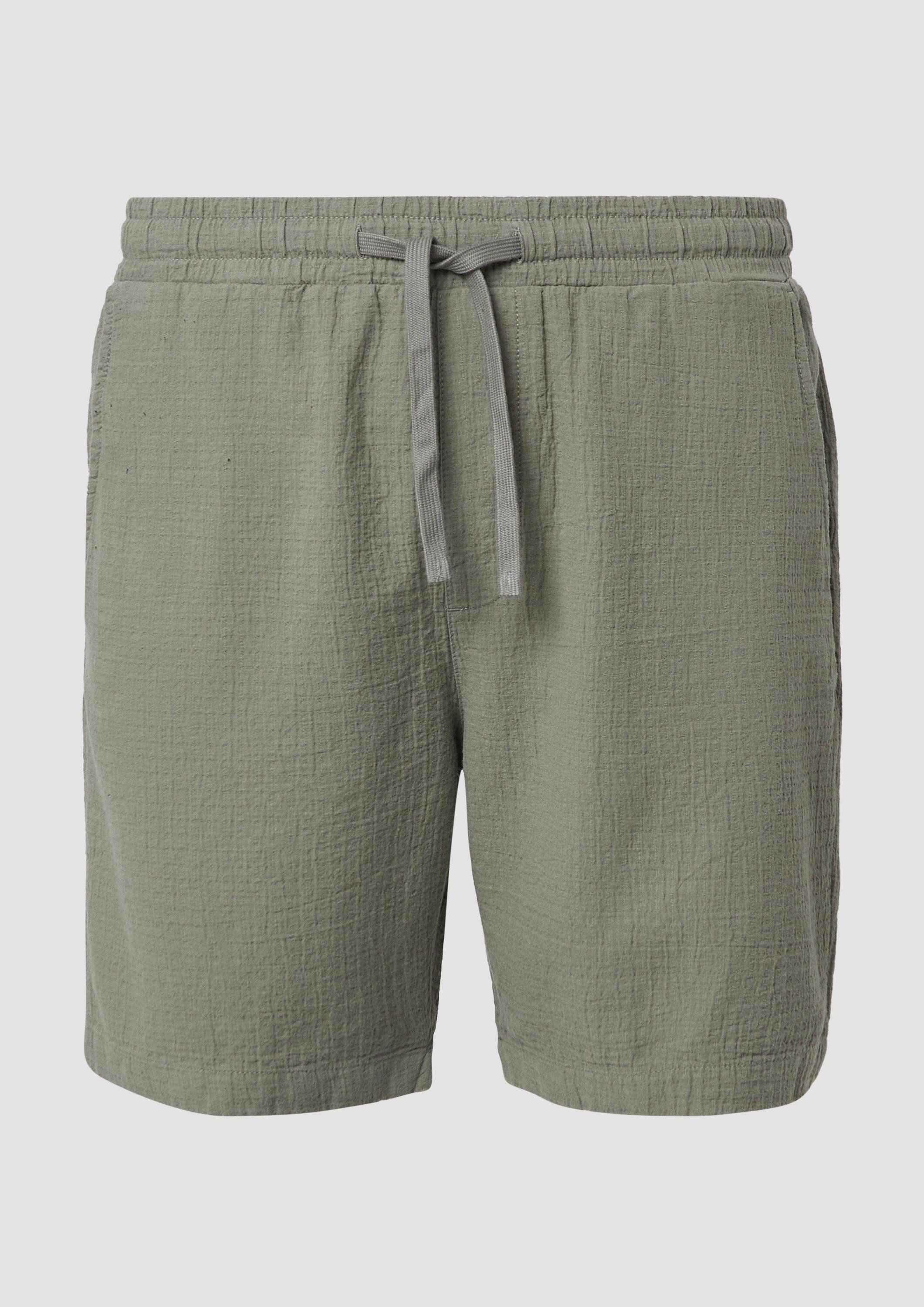 QS Shorts Bermuda Shorts aus Strukturkrepp