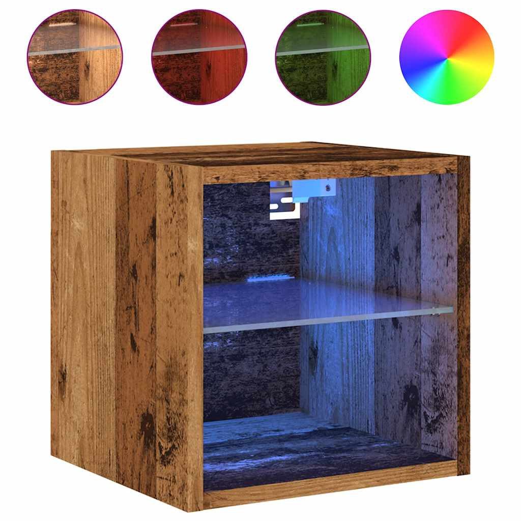 vidaXL TV-Wand TV-Wandschrank mit LED-Leuchten Altholz-Optik günstig online kaufen