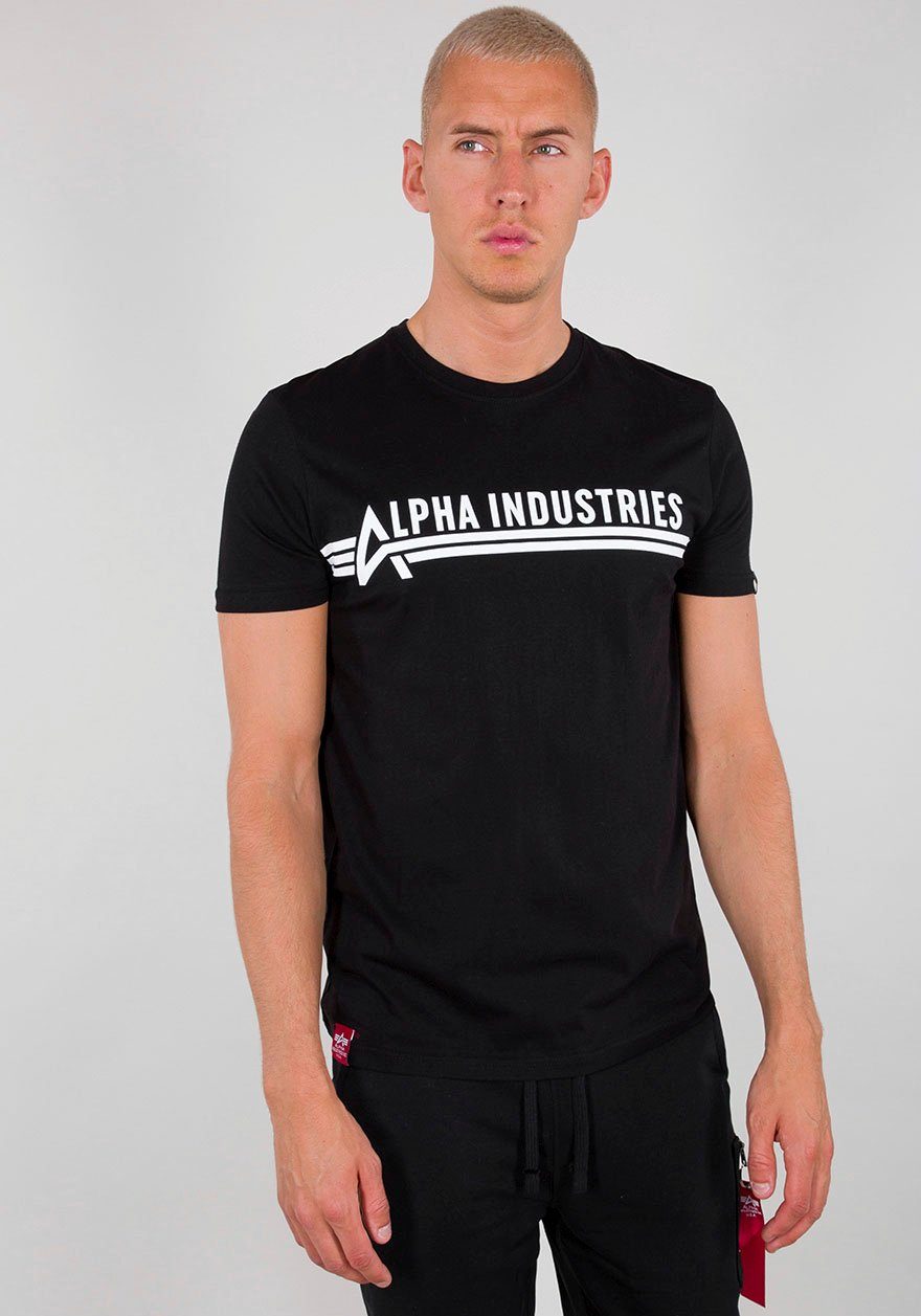 Alpha T ALPHA Rundhalsshirt INDUSTRIES Industries black white