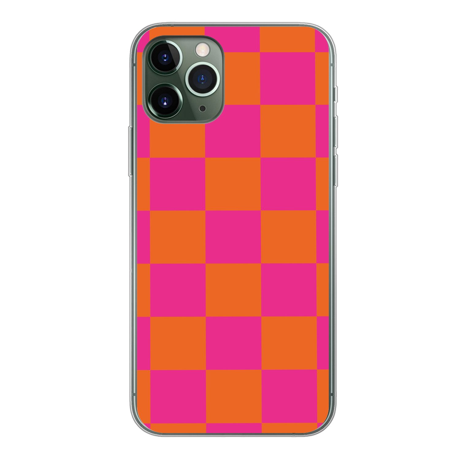 Schachbrettmuster - Orange - Rosa