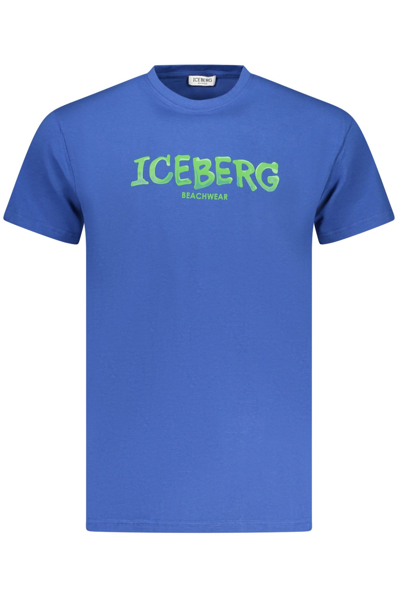 ICEBERG T-Shirt Herren Kurzarm T-Shirt Blau mit Logo und Vertikalem