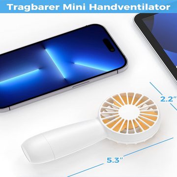 GelldG Handventilator Handventilator, Tragbarer Mini USB Ventilator mit 3 Geschwindigkeiten