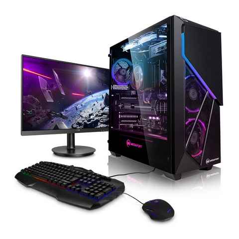 Megaport Gaming-PC (27 Zoll, AMD Ryzen 5 3600X 6x3.8 GHz, GeForce RTX 3070, 16 GB RAM, 1000 GB HDD, 240 GB SSD, Windows 10, WLAN)