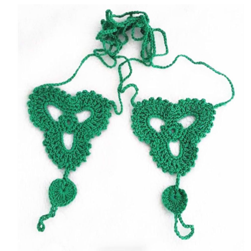 Slouchy Ethnisch Knit Fußkettchen Damenschmuck grün Brautschmuck LAKKEC Fußkette Bohème