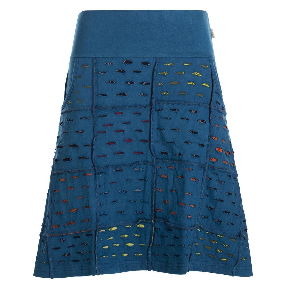Vishes A-Linien-Rock Damen knielang Rock Baumwolle Cutwork Design A-Linie e günstig online kaufen