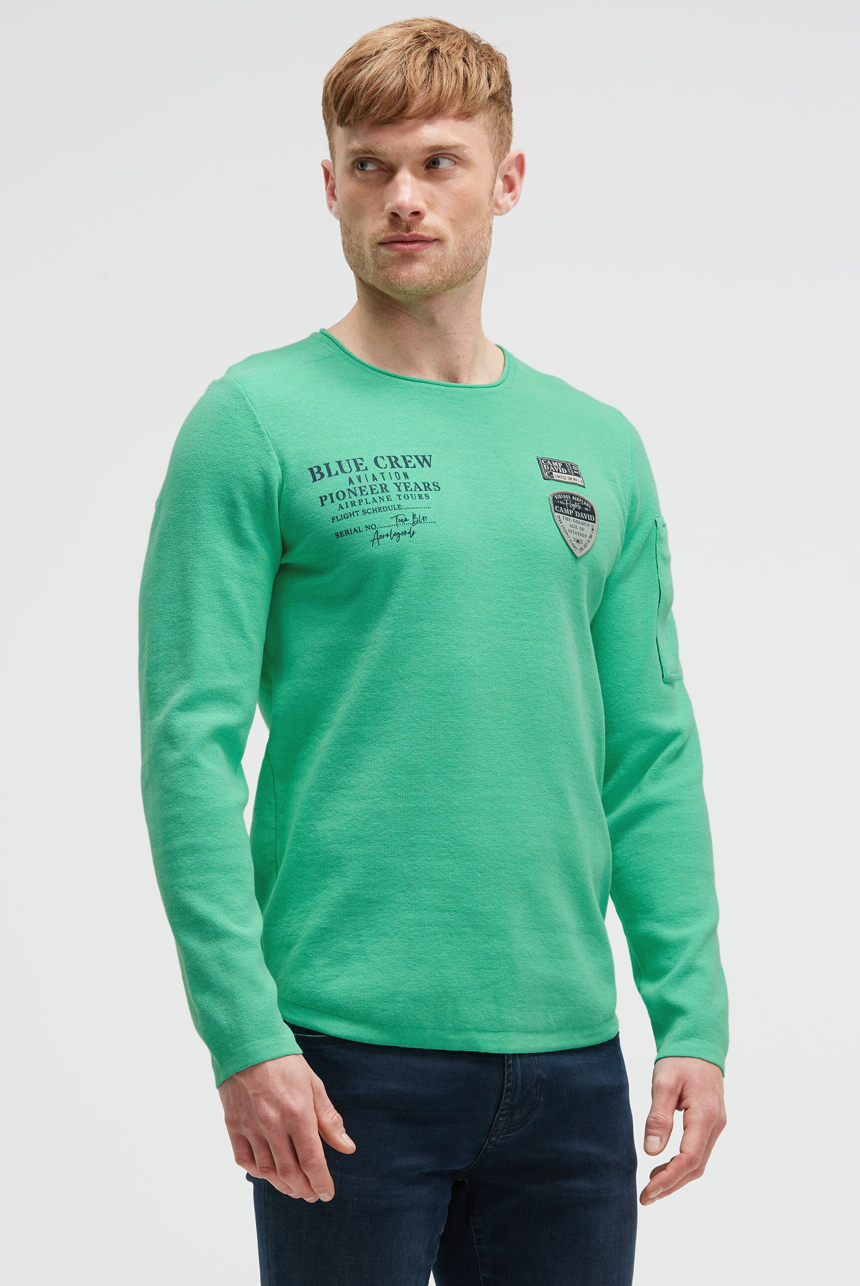 CAMP DAVID Rundhalspullover aus Feinstrick günstig online kaufen