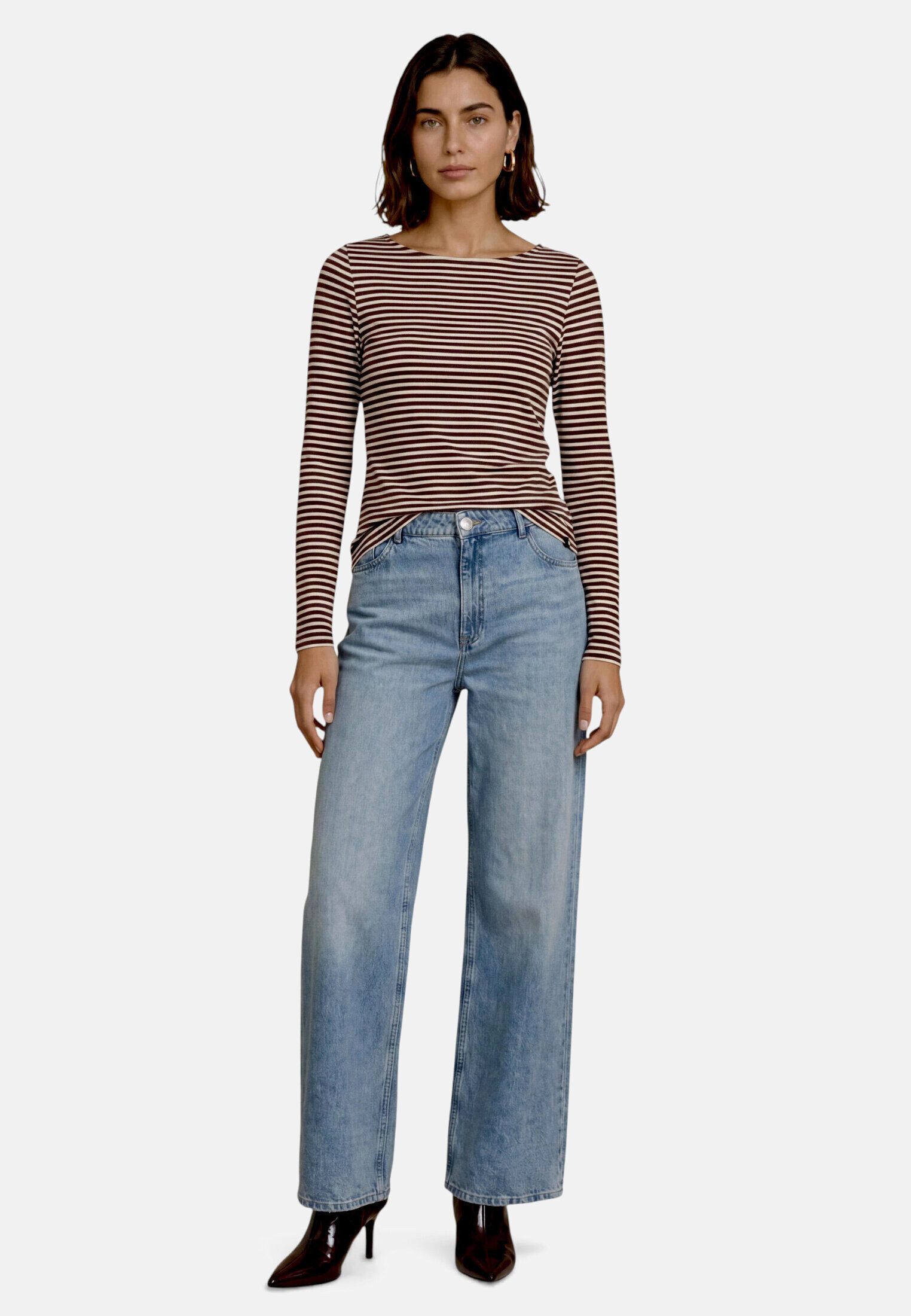 Zero Kurzarmshirt Damen Shirt mit U-Boot-Ausschnitt (1-tlg) Material
