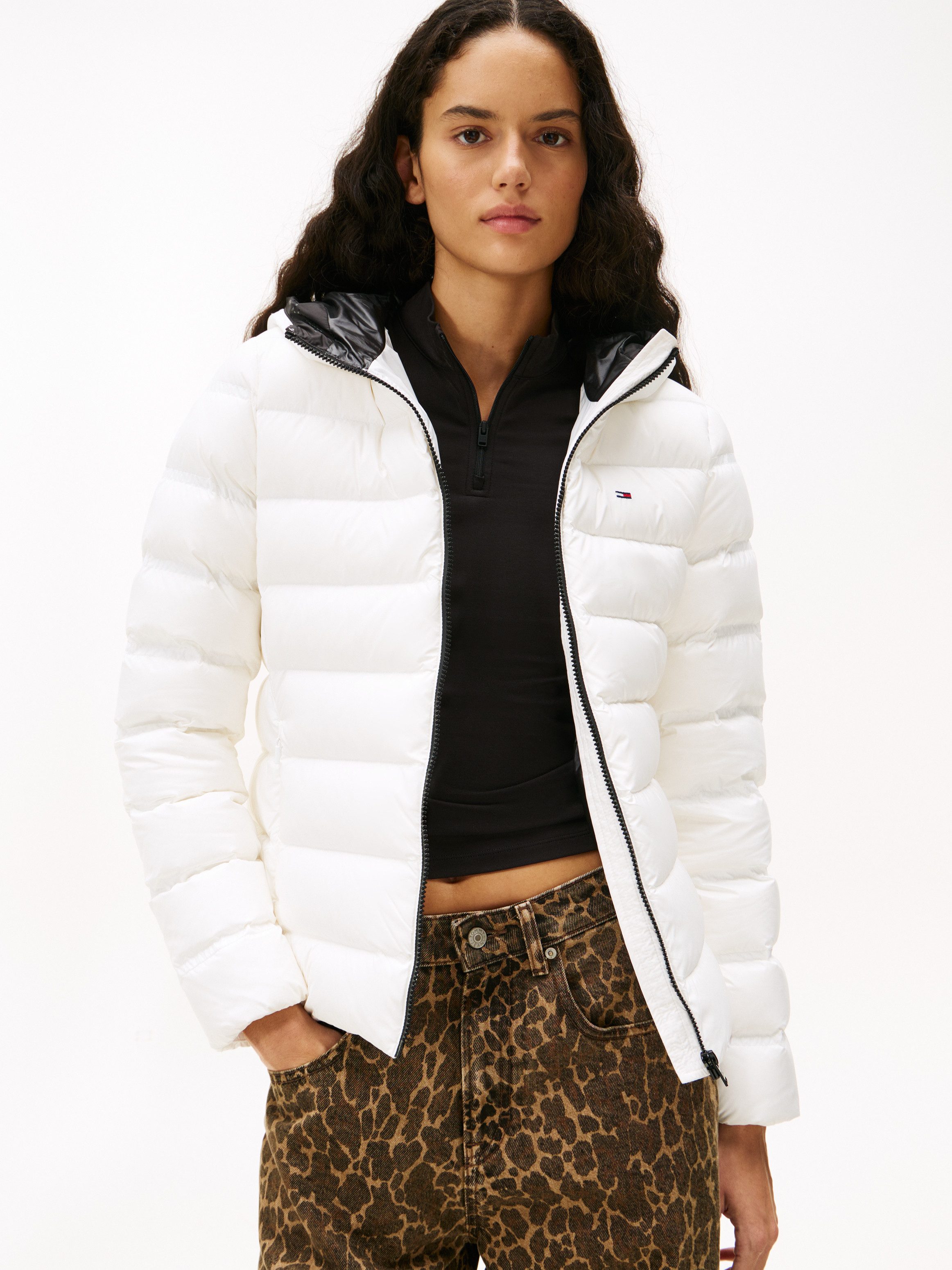 Tommy Jeans Steppjacke TJW SLIM HOOD PRNT DOWN JCKT EXT günstig online kaufen