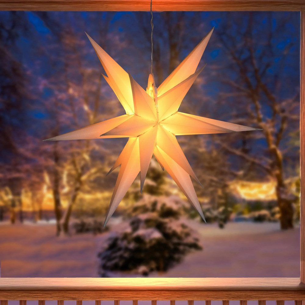 esotec LED Solarleuchte XXL Weihnachtsstern für aussen, Ø57cm DUO COLOR 4000K 28000K 103420, LED fest integriert, LED Solar Lampe