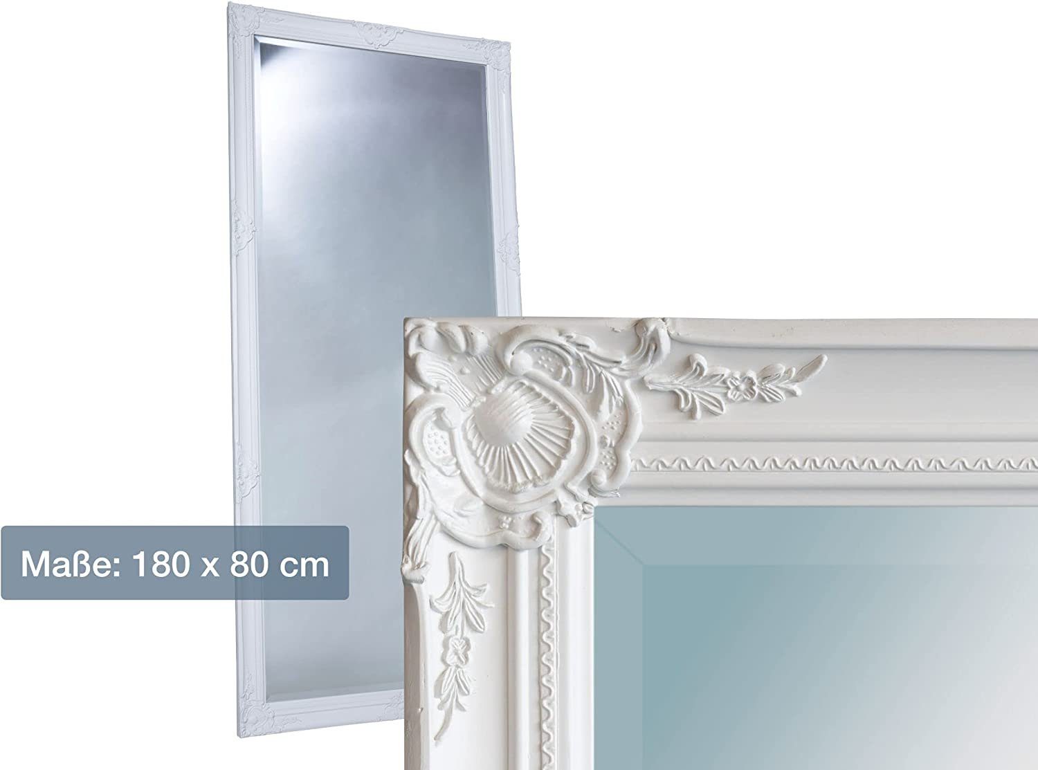 dasmöbelwerk Wandspiegel Wandspiegel Barock Weiß 180x80 günstig online kaufen