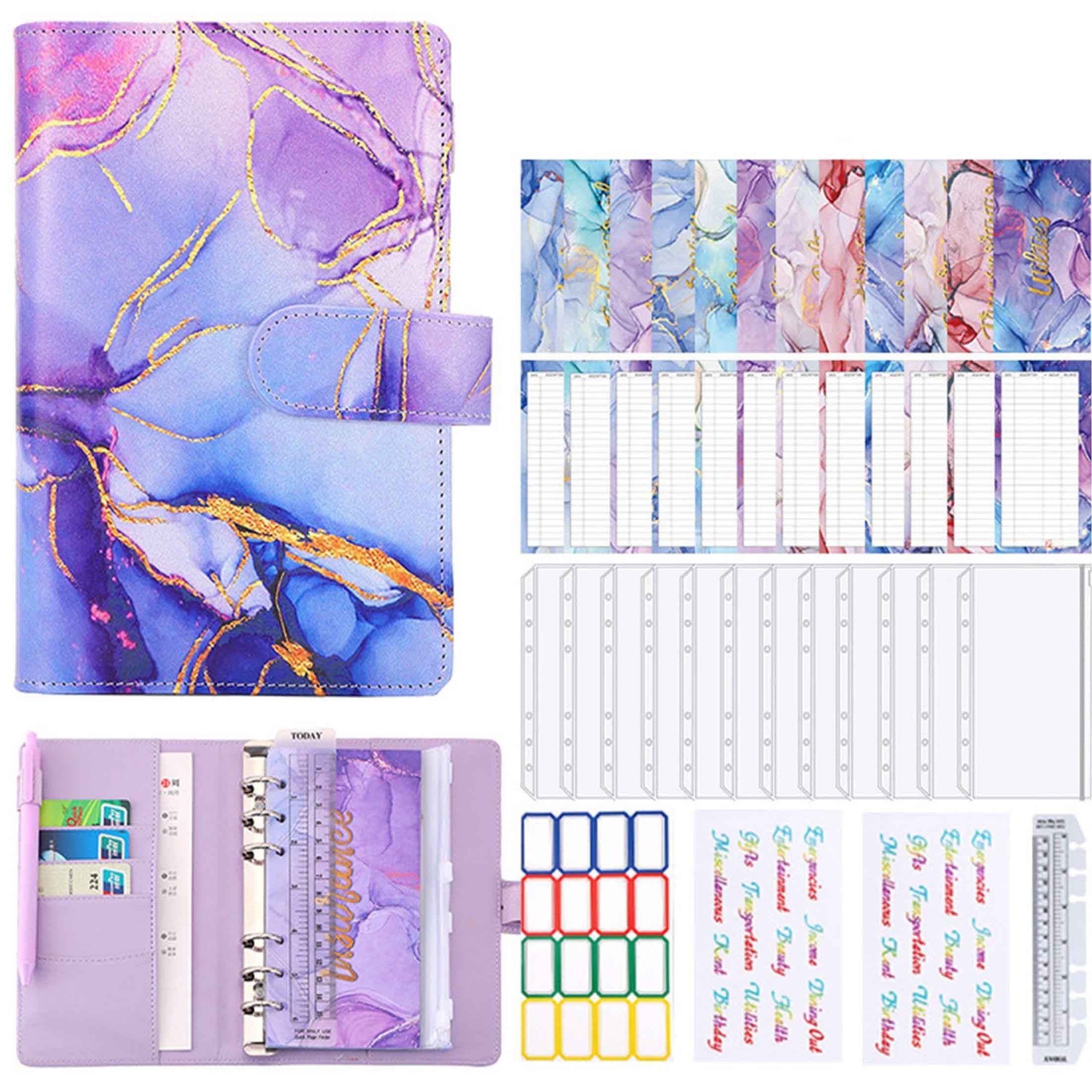 KINSI Ringbuchmappe Marmoriertes Notizbuch, 6-Loch-Loseblatt, A6-Budget-Not günstig online kaufen