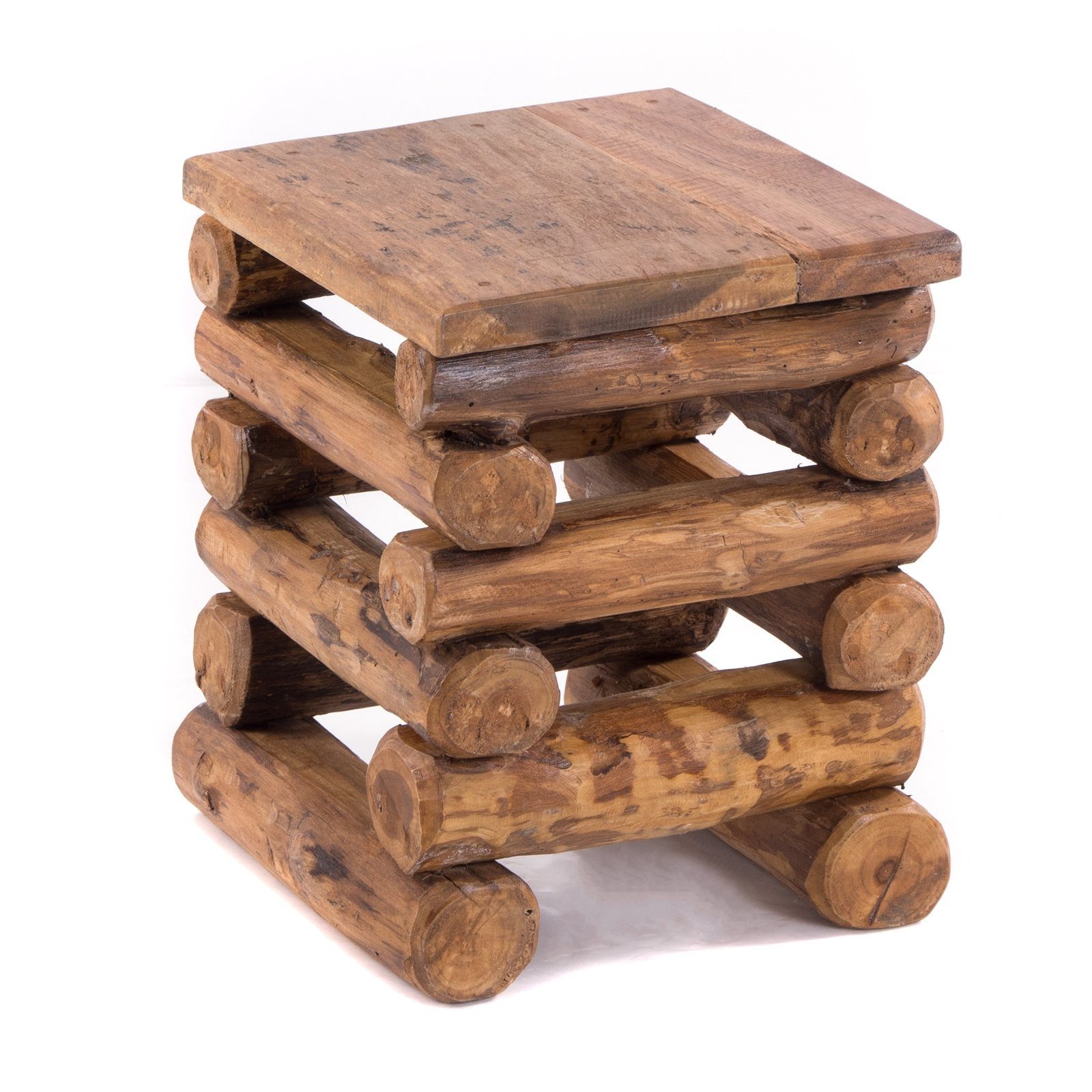 Hocker HOCKER "BLOCK 38", 30x30x39cm (BxTxH), Altholz Holz massiv, Sitzhock