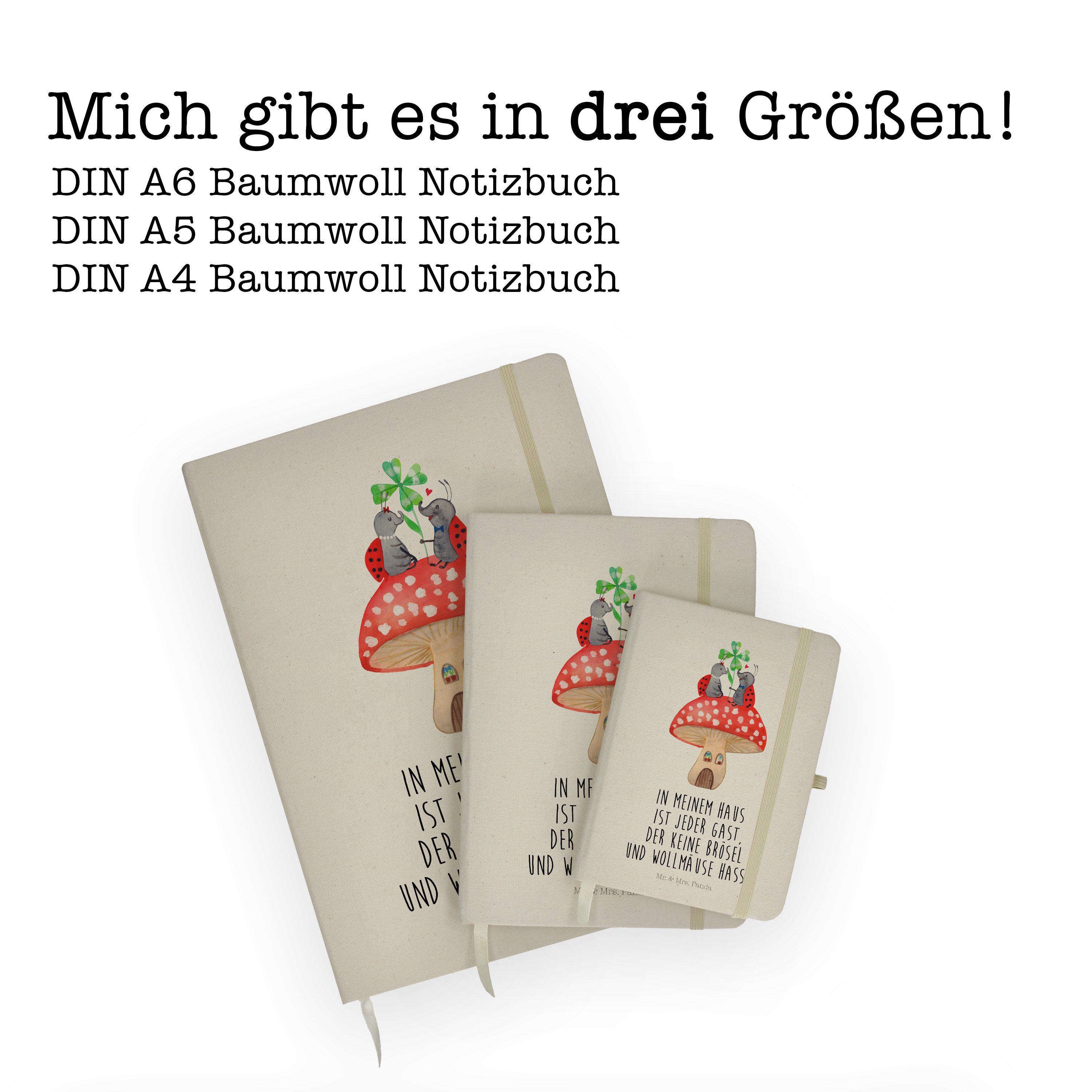 - Geschenk, Paar Tierm Panda Marienkäfer Fliegenpilz - Notizbuch Transparent Mrs. Mr. & Journal,