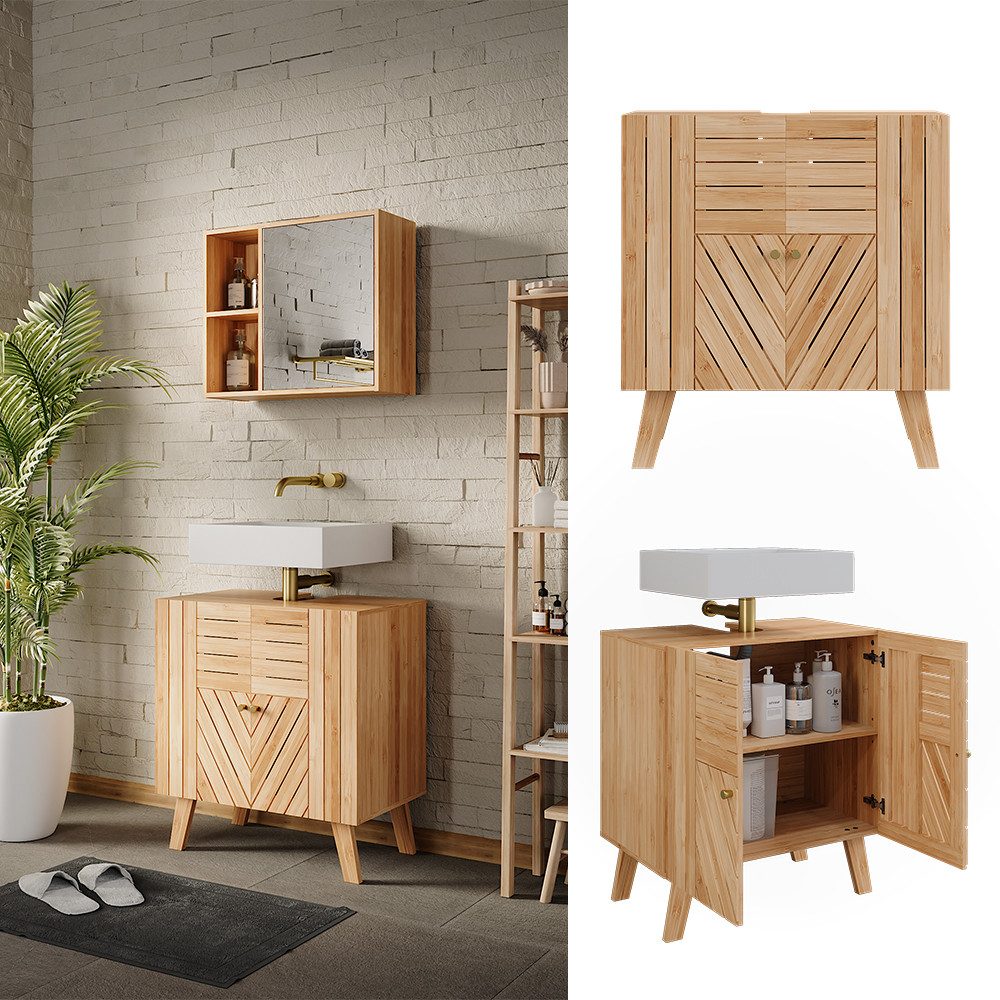 Vicco Waschbeckenunterschrank Lucie, Bambus, 60 x günstig online kaufen