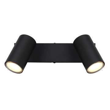 etc-shop LED Deckenspot, Leuchtmittel nicht inklusive, Deckenleuchte Spot 2 flammig Deckenstrahler schwarz Deckenlampe