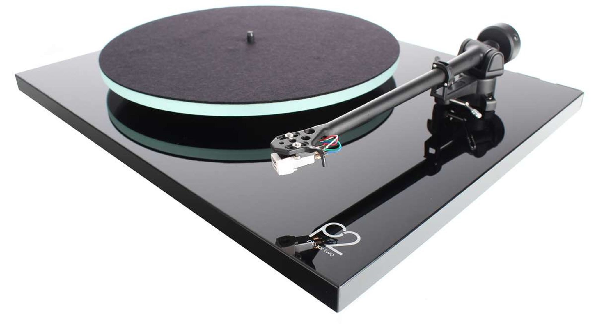 rega Planar 2 Plattenspieler inkl. transparenter Abdeckhaube weiß/schwarz Plattenspieler (Riemenantrieb)