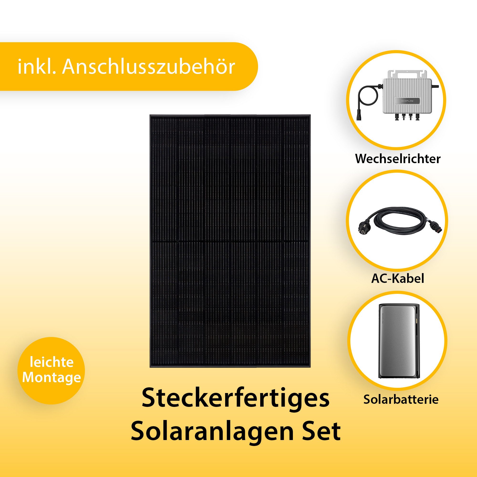 VALE Balkonkraftwerk Komplettset mit Solarspeicher & Wechselrichter, Bifaziale Solaranlage, (EcoFlow Stream Ultra 1920 Wh, 800W, Solarmodule 860-1840WP, Zubehör, EcoFlow Stream Ultra 1920 Wh, 800W, Solarmodule 860-1840WP, Zubehör), Plug&Play, BKW, Solarmodul, Photovoltaik Set, Wifi, App-Steuerung