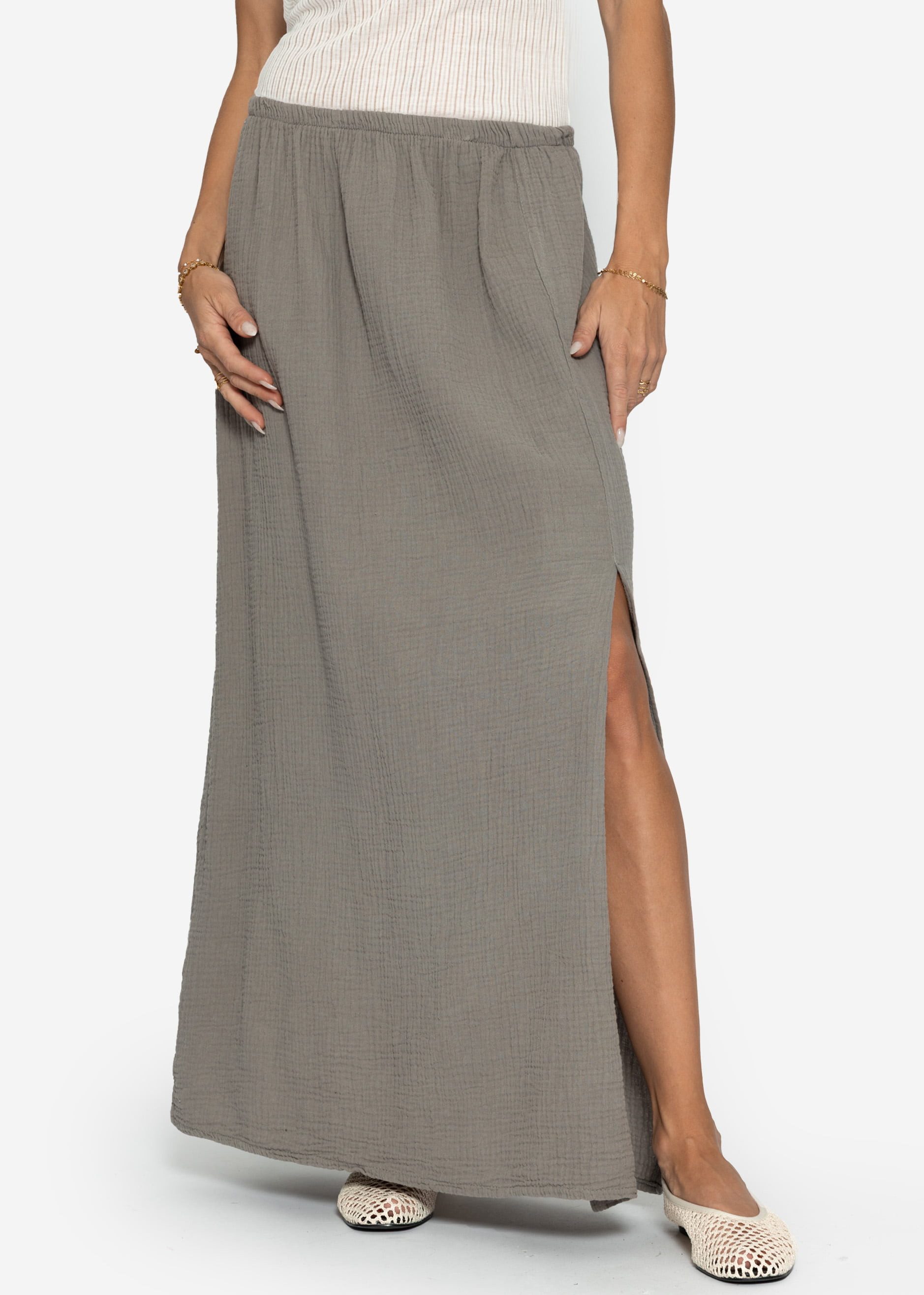 SASSYCLASSY A-Linien-Rock Maxi Musselin Rock mit günstig online kaufen