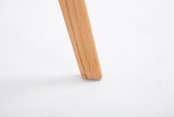 TPFLiving Barhocker Medoc mit bequemer Rückenlehne und angenehmer Fußstütze (Barstuhl Hocker für Theke & Küche), 4-Fuß Gestell Holz natur - Sitzfläche: Kunstleder Blau