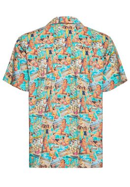 KingKerosin Kurzarmhemd 50's Vacation mit All-over-Print im 50s Beach-Style