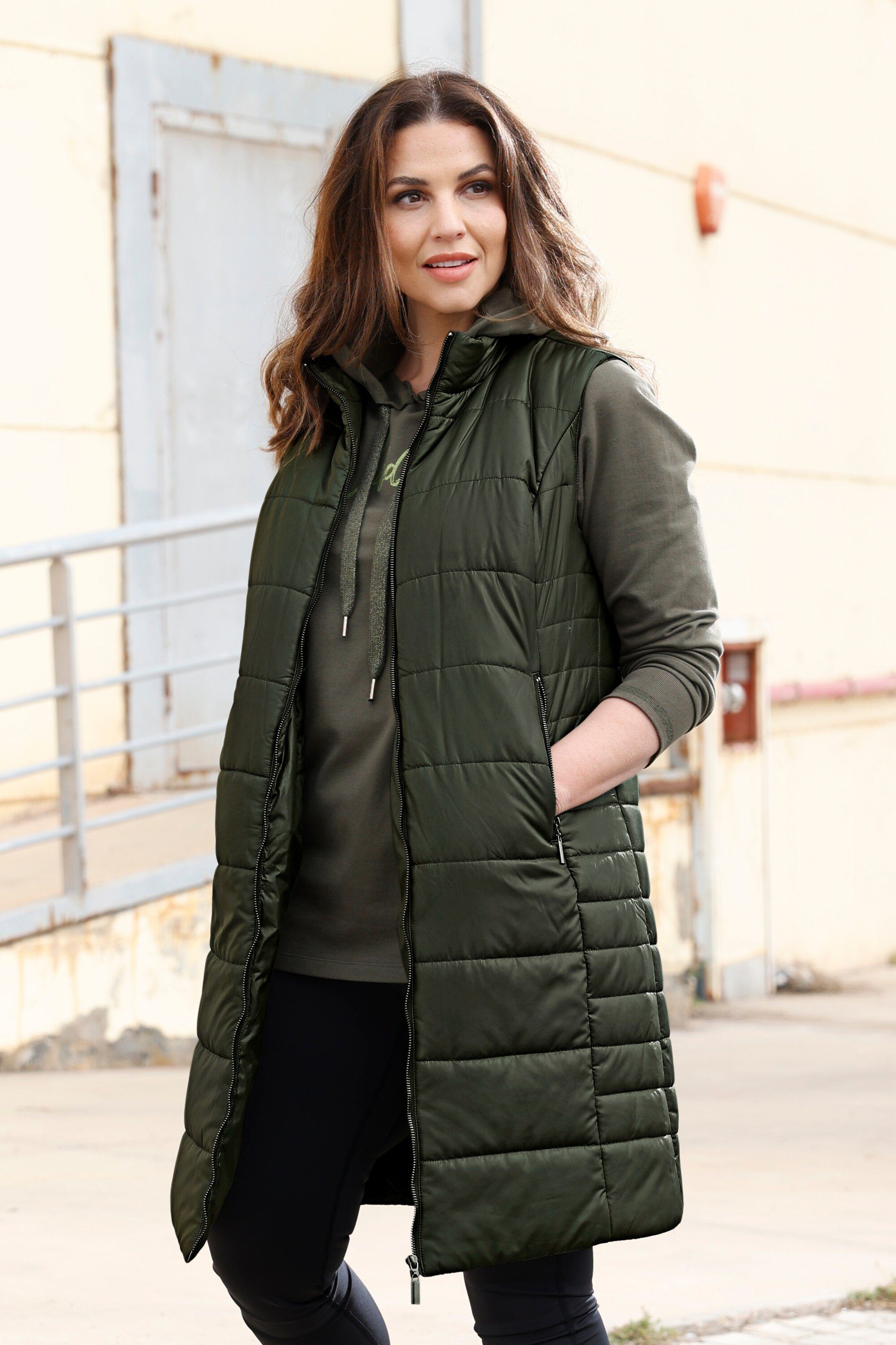 MIAMODA Steppweste Long-Steppweste Zipper