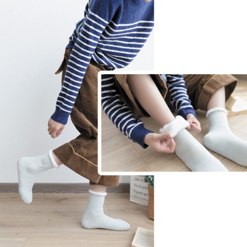 Coonoor Thermosocken Damen Thermosocken Kuschelsocken Winter Warme Dicke Süß Haussocken (2-Paar) – Bild 5 von 5