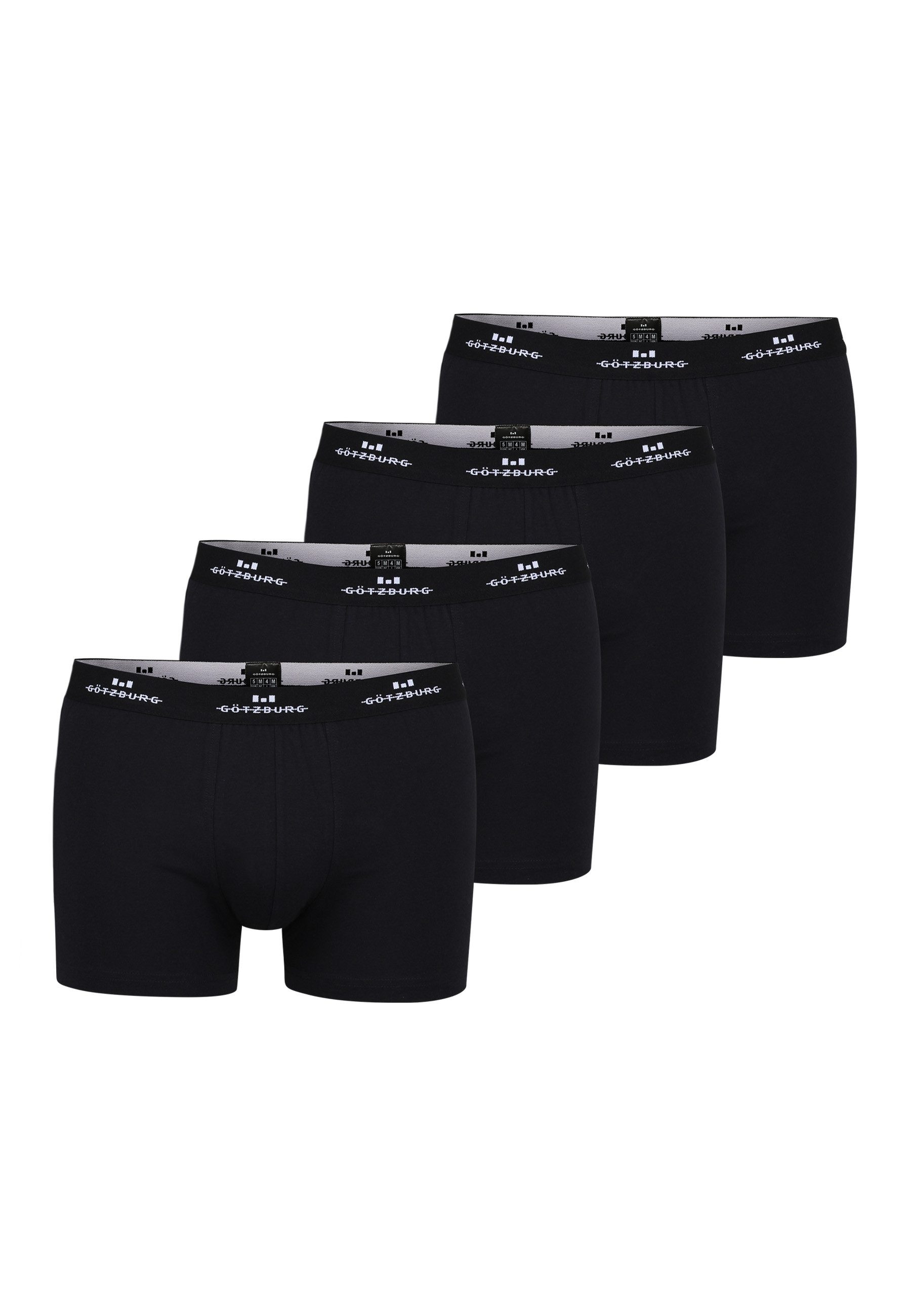 GÖTZBURG Boxershorts GÖTZBURG Herren Pants schwarz uni 4er Pack (4-St) günstig online kaufen