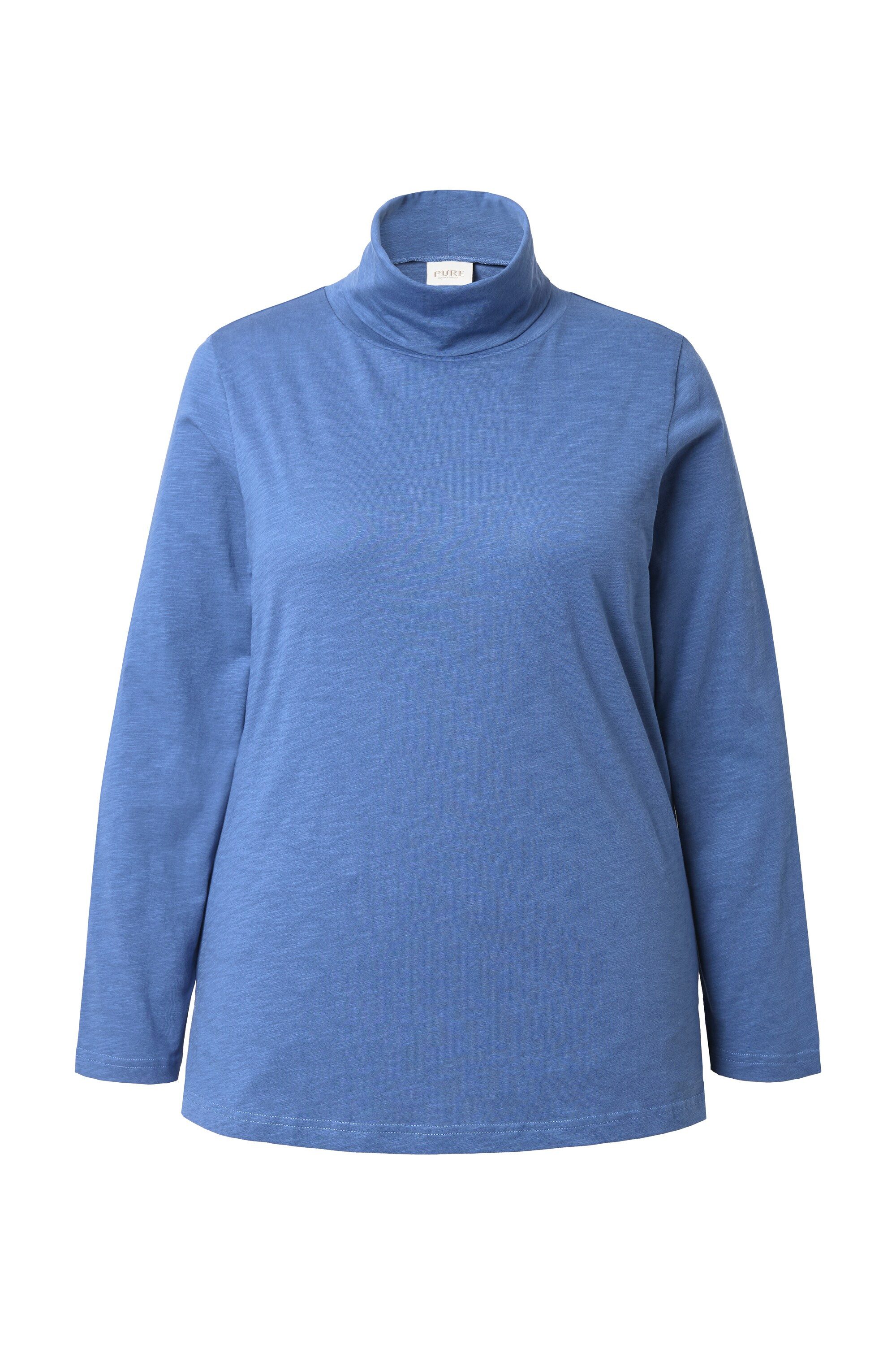 Ulla Popken T-Shirt Shirt Rollkragen Slim Langarm Biobaumwolle günstig online kaufen