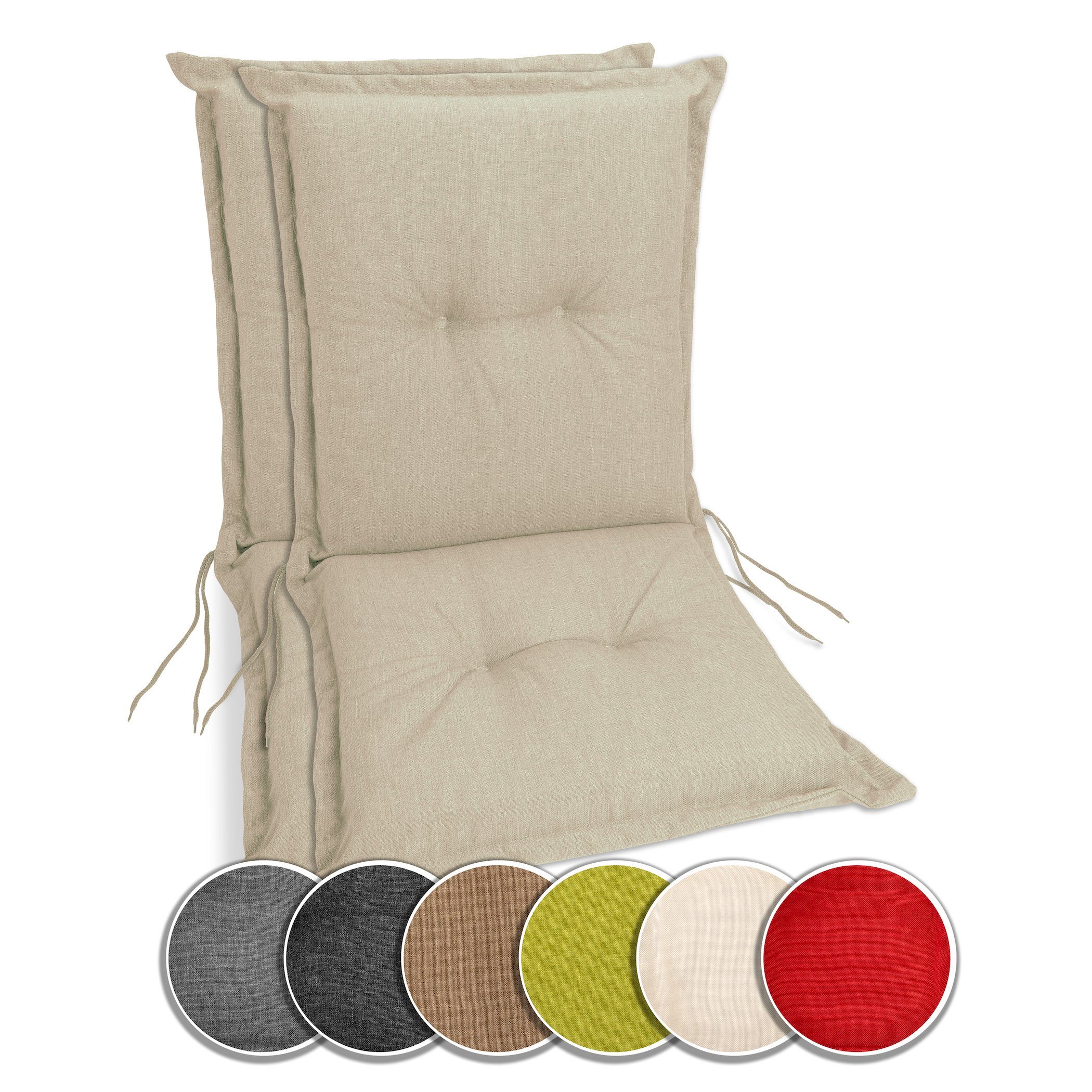 sunnypillow Stuhlkissen 2 Stück Gartenstuhlauflagen Niedriglehner günstig online kaufen