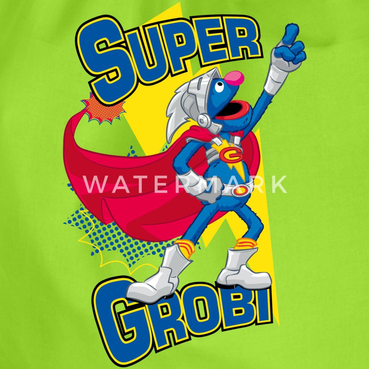 Spreadshirt Turnbeutel Sesamstraße Grobi Supergrobi Superheld Turnbeutel (1-tlg)