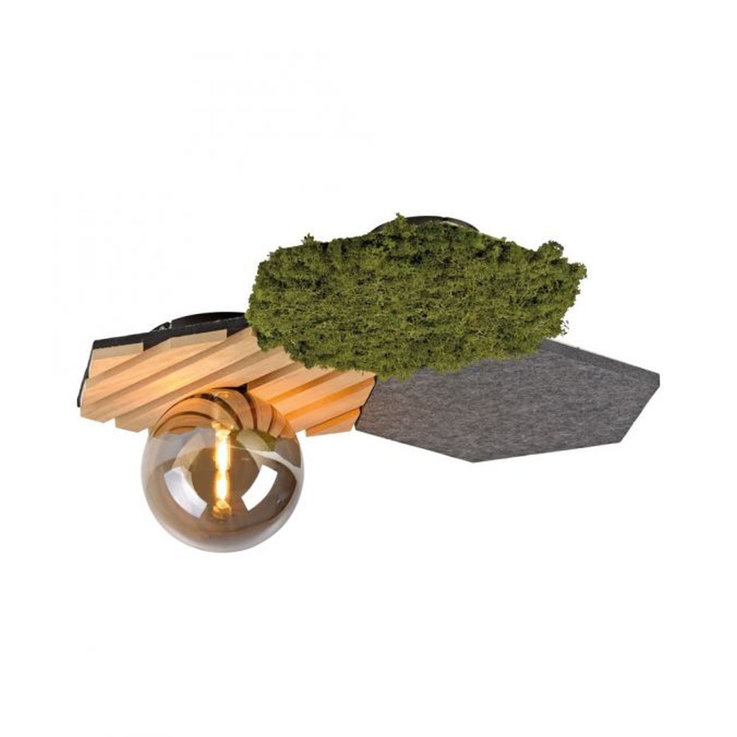 Licht-Erlebnisse Deckenleuchte RYLDON, ohne Leuchtmittel, Glas Mehrfarbig Rauchgrau G9 Kugel Schirm Modern