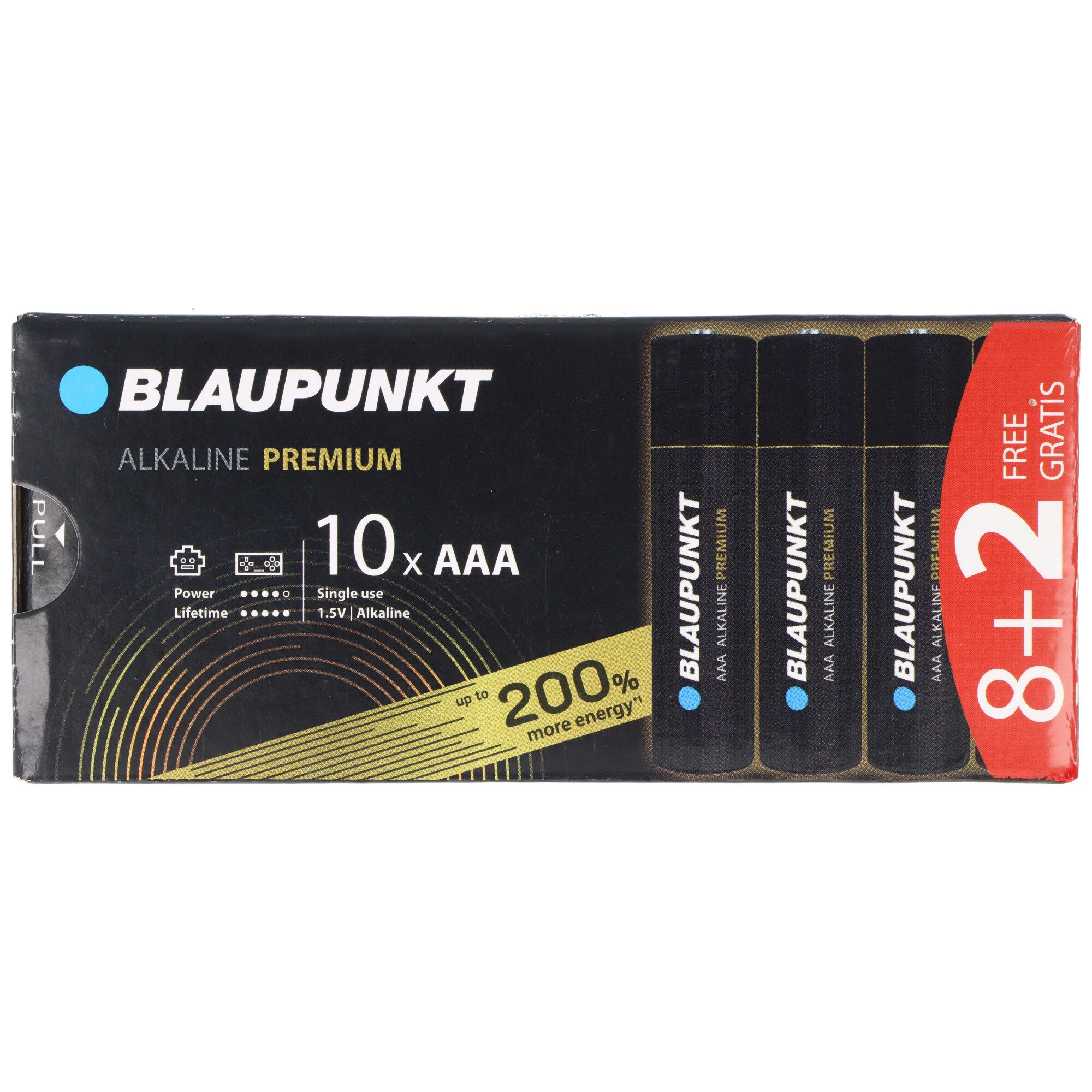 Blaupunkt Blaupunkt Alkaline Premium Batterie 1,5V AAA LR03 10er-Pack Batterie, (1,5 V)