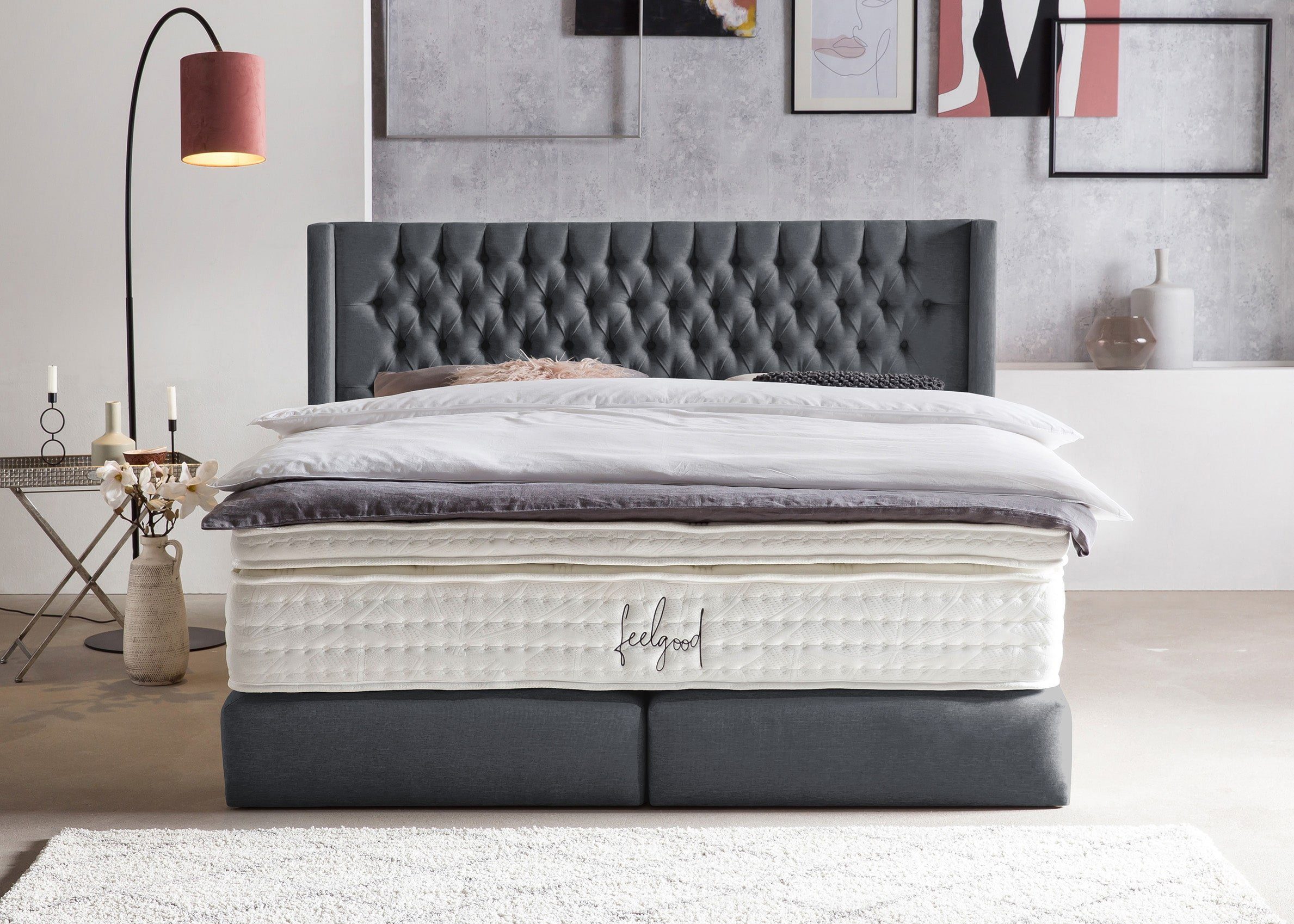 BettCo Boxspringbett Florida (in Anthrazit Webstoff, günstig online kaufen