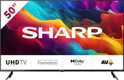 Sharp 50FJ2E LED-телевизоры (126 cm/50 Zoll, 4K Ultra HD, Smart-TV, Roku TV nur in Deutschland verfügbar, Rahmenlos, HDR10, Dolby Digital)