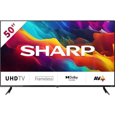 Sharp 50FJ2E LED-Fernseher (126 cm/50 Zoll, 4K Ultra HD, Smart-TV, Roku TV nur in Deutschland verfügbar, Rahmenlos, HDR10, Dolby Digital)