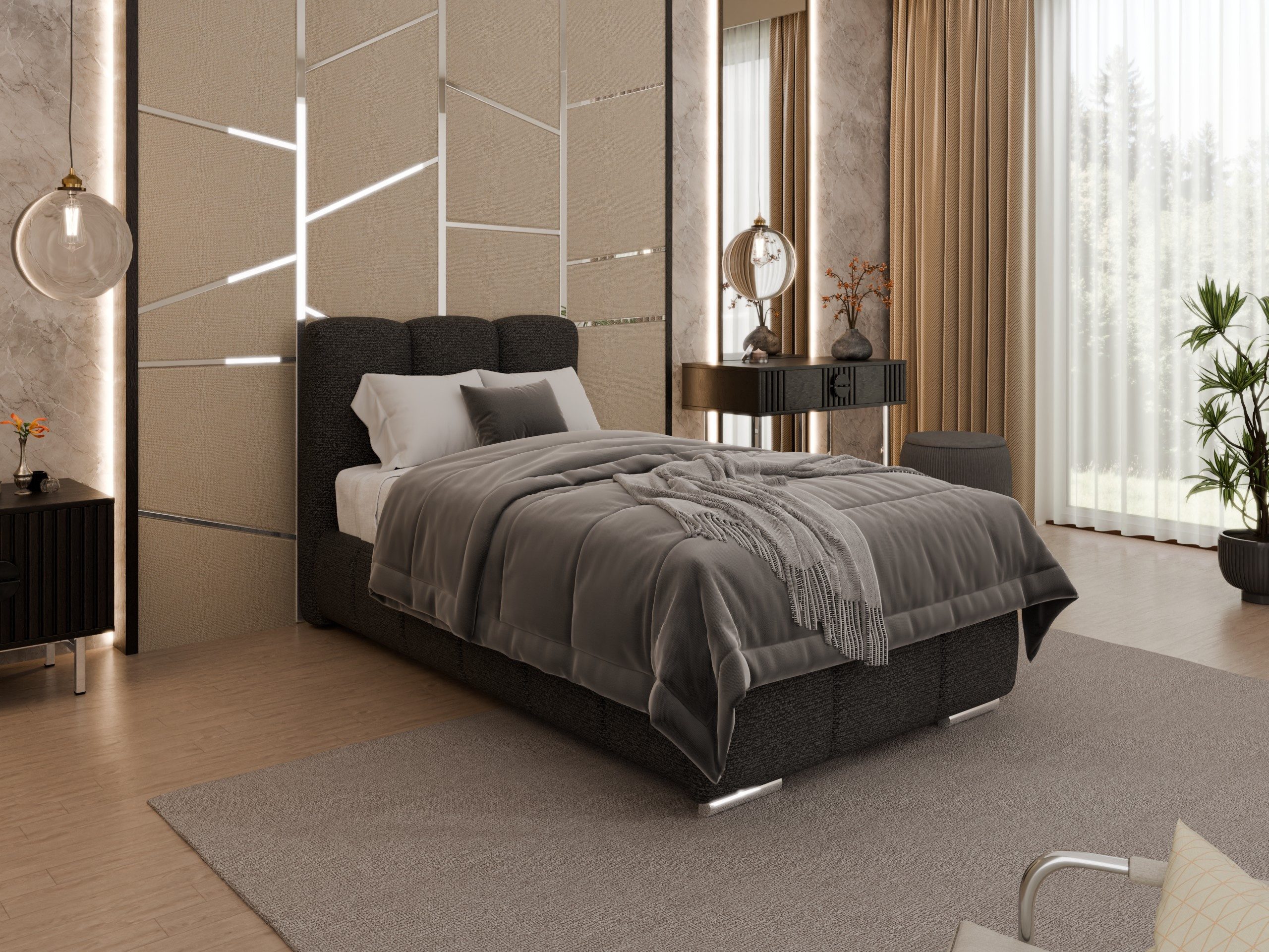 PANDA MÖBEL GmbH Polsterbett ZAIRA Elegantes Polsterbett für modernen Wohns günstig online kaufen