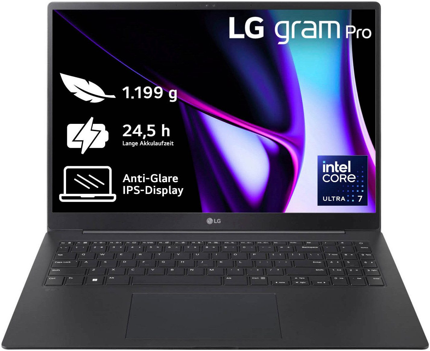 LG Gram 16" Ultralight Laptop, IPS-Display, 16 GB RAM, Windows 11 Home, Business-Notebook (40,6 cm/16 Zoll, Intel Core Ultra 7 155H, ARC, 1000 GB SSD, 16Z90SP-G.AA78G, 2024)