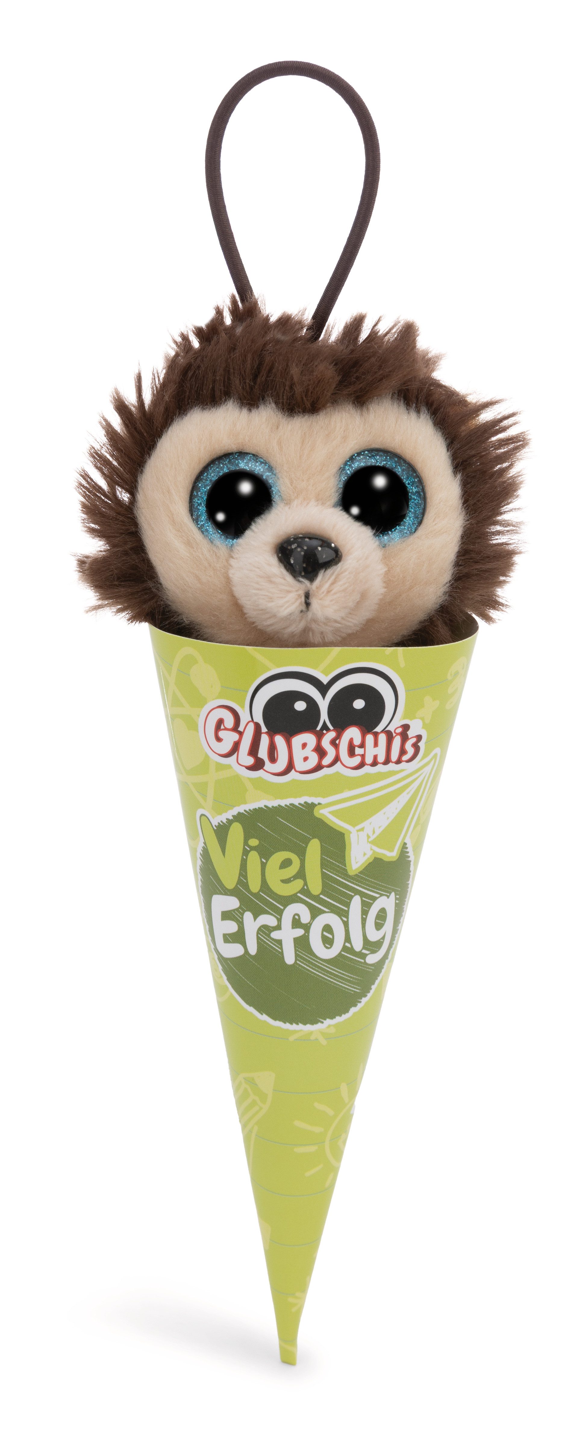 Nici Schultüte Glubschis Kuscheltier Anhänger 9 cm Löwe Cliff Schlüsselanhänger, als Back to School Geschenk, mit großen Glitzeraugen