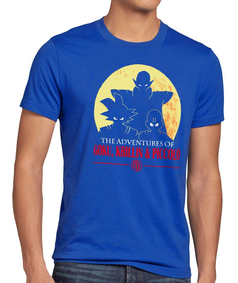style3 Print-Shirt Herren son Piccolo T-Shirt blau Goku Krillin vegeta ball roshi kuririn dragon balls