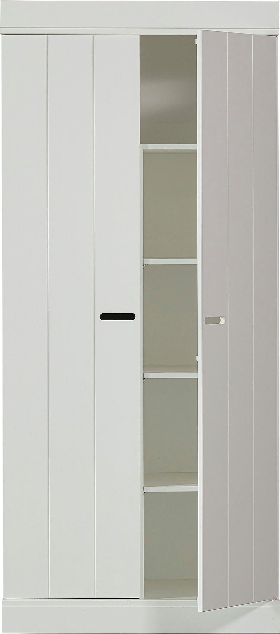 WOOOD Kleiderschrank Connect FSC®-Kiefernholz mit sichtbare Maserungen H195 x B94 x T53 cm Tragkraft 15 kg pro Boden, Wandbefestigung empfohlen, Pfleigleicht