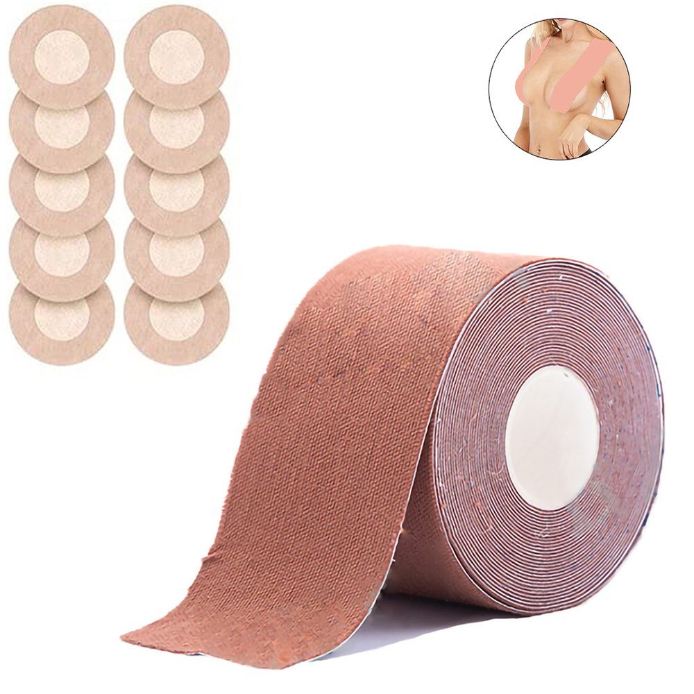 BHS Brustwarzenabdeckung Brustklebeband, Boob GelldG Braun Nippelpads Klebe Set, Boobietape Tape