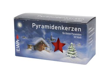 BURI Adventskerze 50 Pyramidenkerzen rot 14x70mm Weihnachtskerze Adventskerze Weihnachts