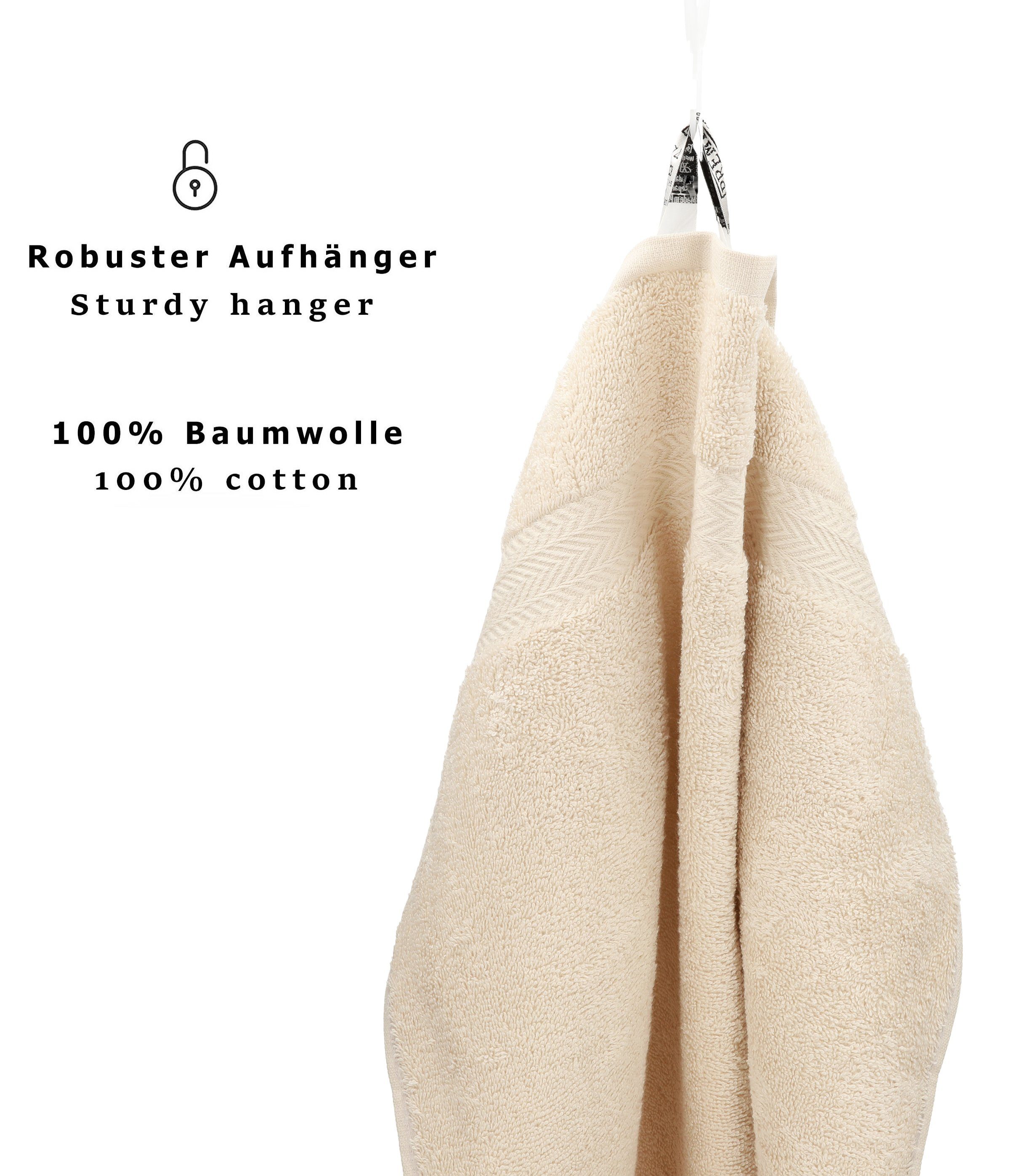 Handtuch 12er Set 100% Baumwolle, Betz 100% PREMIUM Handtuch-Set Baumwolle, sand Frottier (12-tlg)