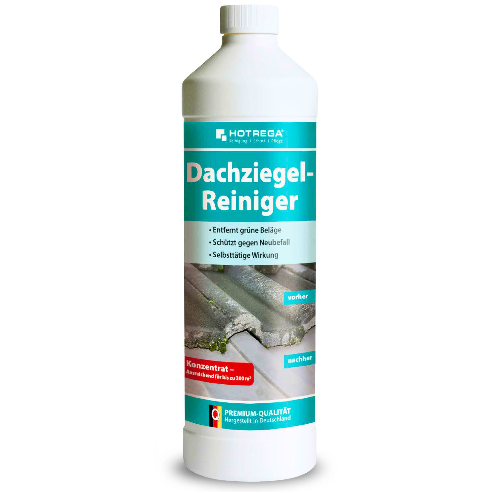 HOTREGA® Dachziegel Reiniger Grünbelagentferner Steinreiniger Dachreiniger 1L Reinigungskonzentrat