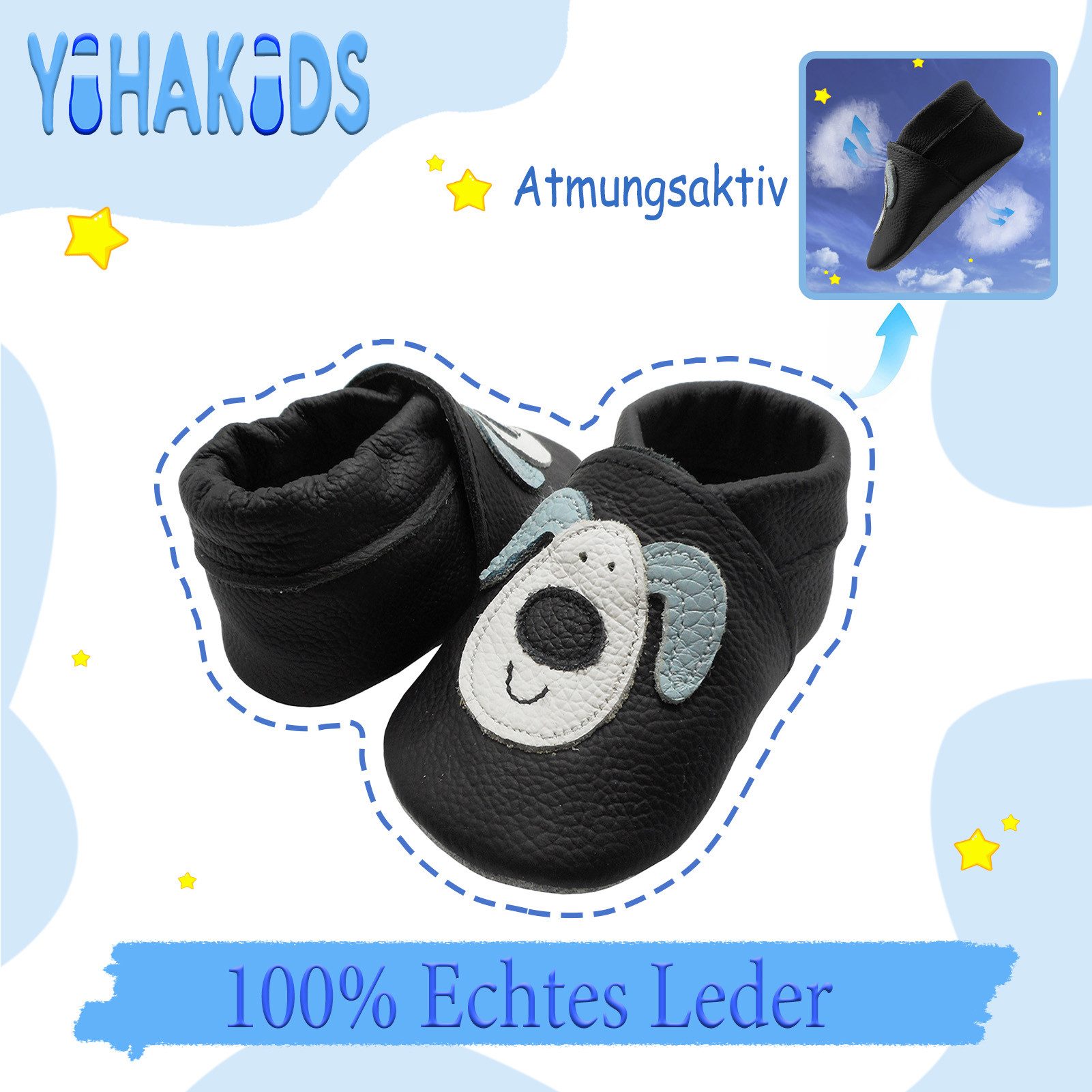 Yihakids Baby Krabbelschuhe Lauflernschuhe Hausschuhe Lederschuhe Welpe Krabbelschuh Rutschfest atmungsaktiv
