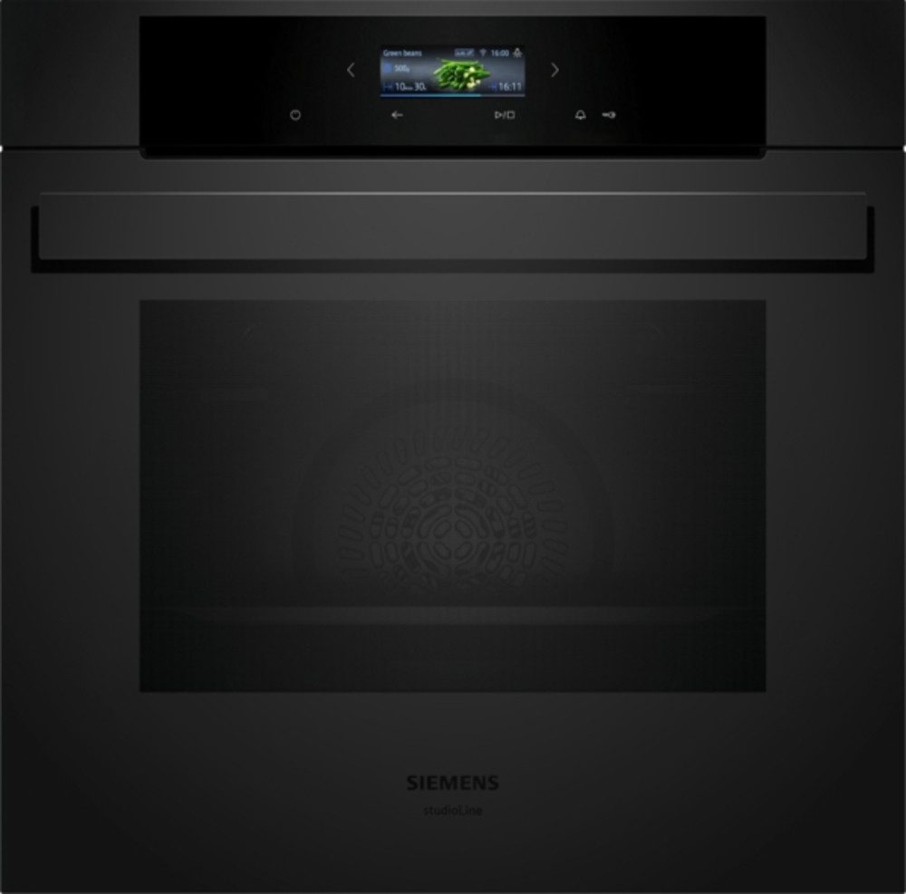 SIEMENS Einbaubackofen iQ700 iQ700, HB974GLM1 Einbau-Backofen, matt schwarz, EEK: A+, Pyrolyse-Selbstreinigung, Matte Oberfläche