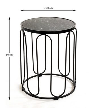HAKU Beistelltisch HAKU Möbel Beistelltisch - schwarz-marmoriert - H. 50cm