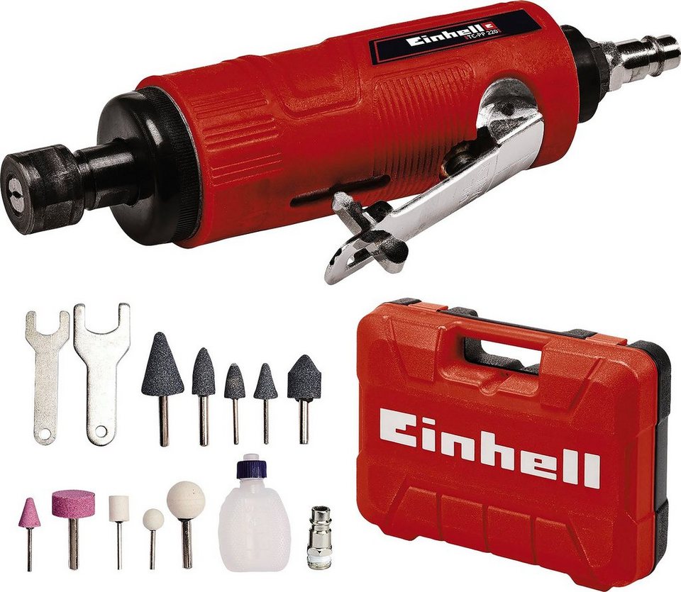 Einhell Druckluft-Stabschleifer TC-PP 220, max. 22000 U/min, (Set), 6,3  bar, inkl. Zubehör, Rutschfester gummierter Griff ermöglicht ein sicheres  Arbeiten