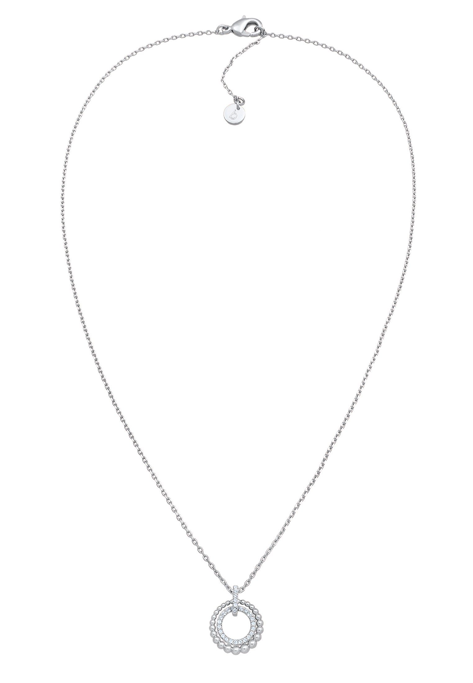 Elli Kette mit Anhänger Kreis Kristalle Anhänger Silberfarben für Damen, Ku günstig online kaufen