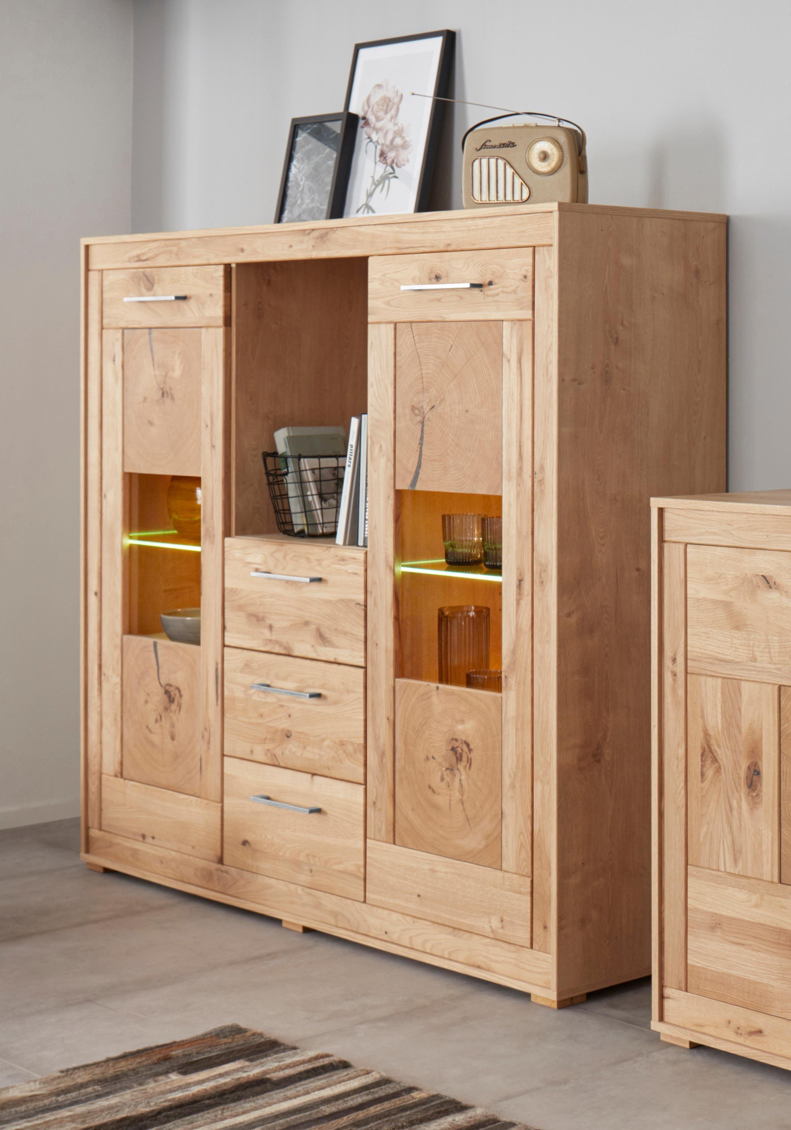 VOGL Мебельfabrik Highboard, Breite 154 cm, Teilmassivholz, Made in Germany